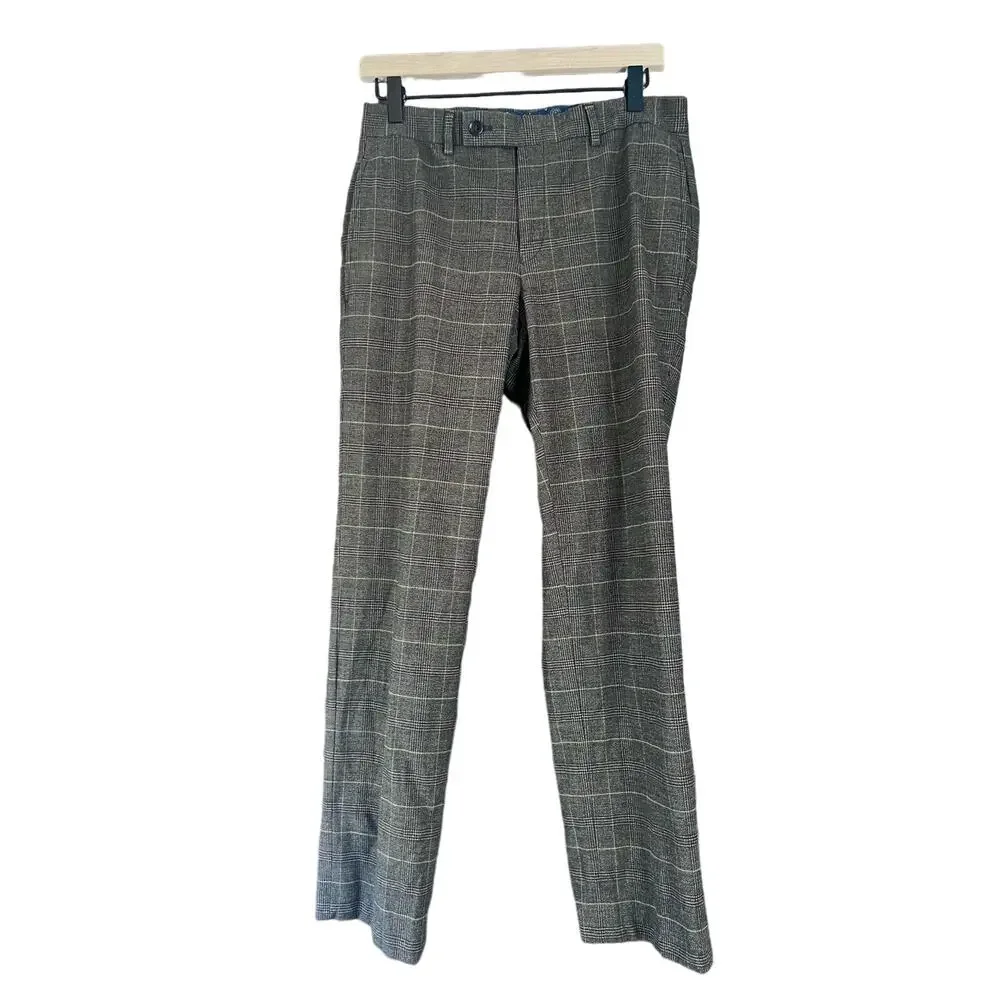 Lauren Ralph Lauren Women's Brown Plaid Flat Front‎ Pockets Dress Pants